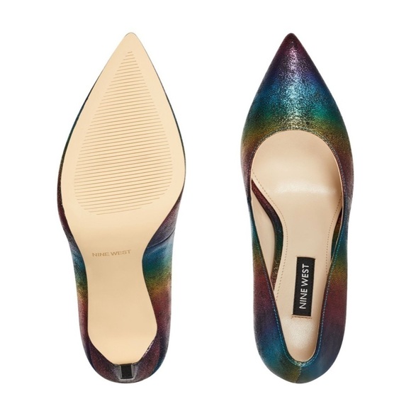NWT NINE WEST Tatiana Pointy Toe Pumps rainbow 5M - Picture 6 of 6